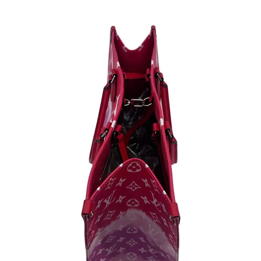 Louis Vuitton LV Monogram Escale Onthego GM Rouge Red Pink Tote Bag Full Set